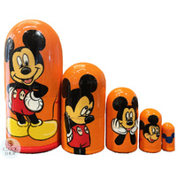 Mickey Mouse Russian Dolls- Orange 11cm (Set Of 5) image