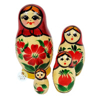 Kirov Russian Dolls- Red Scarf & Yellow Dress 7cm (Set Of 4) image