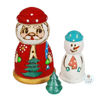 Woodburn Santa Russian Dolls- 9cm (Set Of 3) image