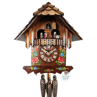 Floral 1 Day Mechanical Chalet Cuckoo Clock 30cm By SCHWER image