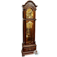 210cm Walnut Grandfather Clock With Triple Chime & Dancers By SCHNEIDER image