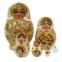 Woodburn Russian Dolls- Brown & Gold 10cm (Set Of 5)
