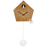 Walnut & White Modern Battery Cuckoo Clock 22cm By AMS image