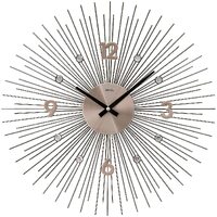 50cm Silver Sunray Jewelled Wall Clock By AMS image