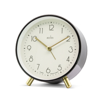 14cm Fossen Black Analogue Alarm Clock By ACCTIM image