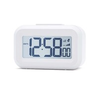 9cm Kitto White LCD Digital Alarm Clock By ACCTIM image