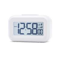 9cm Kitto White LCD Digital Alarm Clock By ACCTIM