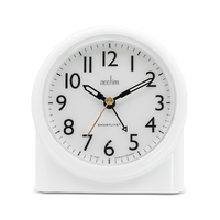 12cm Blake White Smartlite Silent Analogue Alarm Clock By ACCTIM