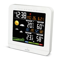 11cm Wyndham White LCD Digital Alarm Clock With Weather Station By ACCTIM image