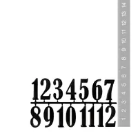 25mm Black Arabic Numerals