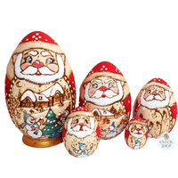 Woodburn Egg Russian Dolls- Santa 14cm (Set Of 5) image