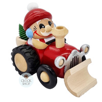 11cm Santa In Tractor German Incense Burner By Seiffener image