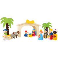 16 Piece Wooden Nativity Set image