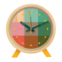 15cm Riso Collection Green & Pink Silent Analogue Alarm Clock By CLOUDNOLA image