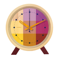 15cm Riso Collection Magenta & Yellow Silent Analogue Alarm Clock By CLOUDNOLA image