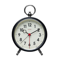 15cm Factory Collection Black Silent Analogue Alarm Clock By CLOUDNOLA image