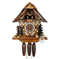 Beer Drinkers 8 Day Mechanical Chalet Cuckoo Clock With Dancers 34cm By SCHWER image