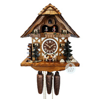 Beer Drinkers 8 Day Mechanical Chalet Cuckoo Clock With Dancers 34cm By SCHWER image