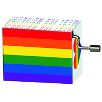 Modern Designs Hand Crank Music Box- Rainbow Stripes (Over The Rainbow) image