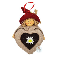 Bavarian Figurine On Heart Hanging Decoration- Assorted Designs