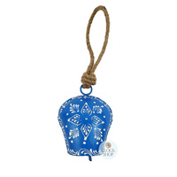 28cm Metal Bell On Rope- Blue image