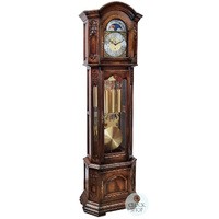 215cm Rustic Oak Grandfather Clock with Westminster Chime & Moon Dial image