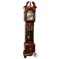 222cm Walnut Grandfather Clock With Triple Chime & Inlay By Howard Miller image