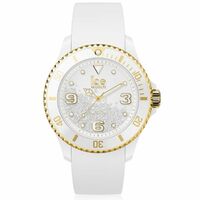 Crystal Collection White/Gold Watch with White Dial with Silver Swarovski Floating Crystals By ICE image