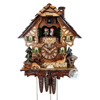 Deer & Water Wheel 1 Day Mechanical Chalet Cuckoo Clock 49cm By SCHNEIDER image