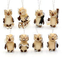 5.5cm Wooden Owl Hanging Decoration- Assorted Designs image