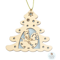 12cm Wooden Tree with Rocking Horse Hanging Decoration image