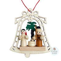 8cm Bell With Nativity Scene Hanging Decoration image