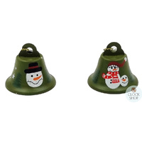4.5cm Green Snowman Bell Hanging Decoration- Assorted Designs image