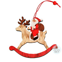 9.5cm Santa on Reindeer Hanging Decoration image