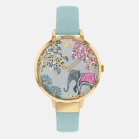 Gold Elephant Dial Leather Band By SARA MILLER image