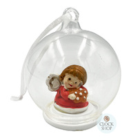 7cm Angel In Glass Bauble Hanging Decoration image