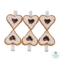 4.5cm Wooden Gingerbread Biscuit Clips (Set Of 6) image