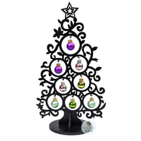 30cm Black Christmas Tree with Colourful Baubles image