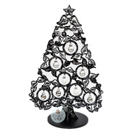 38cm Black & Silver Christmas Tree With Baubles image