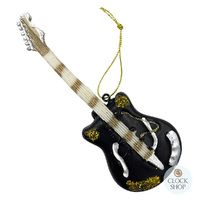 14cm Glass Black Guitar Hanging Decoration