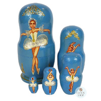 Ballerina Russian Dolls- Blue 11cm (Set Of 5) image