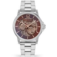 Silver Skeleton Automatic Watch With Silver Bracelet Band  By KENNETH COLE image