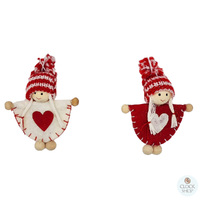 8cm Fabric Angel Hanging Decoration- Assorted Designs