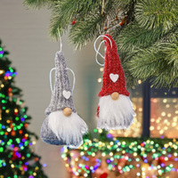11cm Red Or Grey Gnome Hanging Decoration- Assorted Designs image