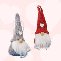 11cm Red Or Grey Gnome Hanging Decoration- Assorted Designs