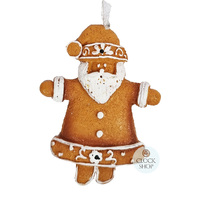 6.5cm Gingerbread Santa Hanging Decoration image