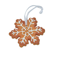 6.5cm Gingerbread Snowflake Hanging Decoration image
