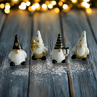 4cm White, Gold & Black Gnome- Assorted Designs image
