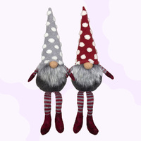 45cm Gnome Shelf Sitter with Stripey Legs & Spotty Hat- Assorted Colours image