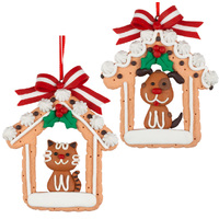 12cm Gingerbread House Hanging Decoration- Assorted Designs image